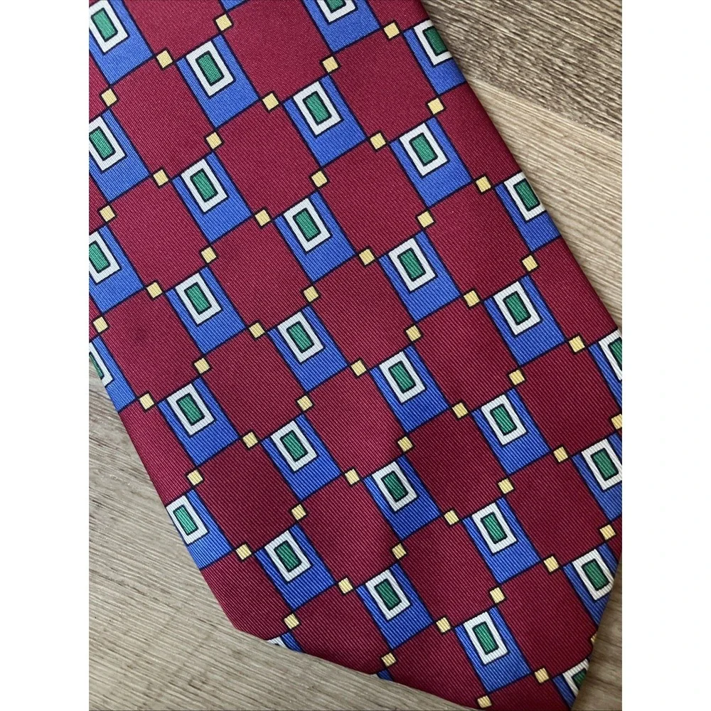 Vintage Polo Ralph Lauren Tie Silk Hand Made In USA‎ Red 4